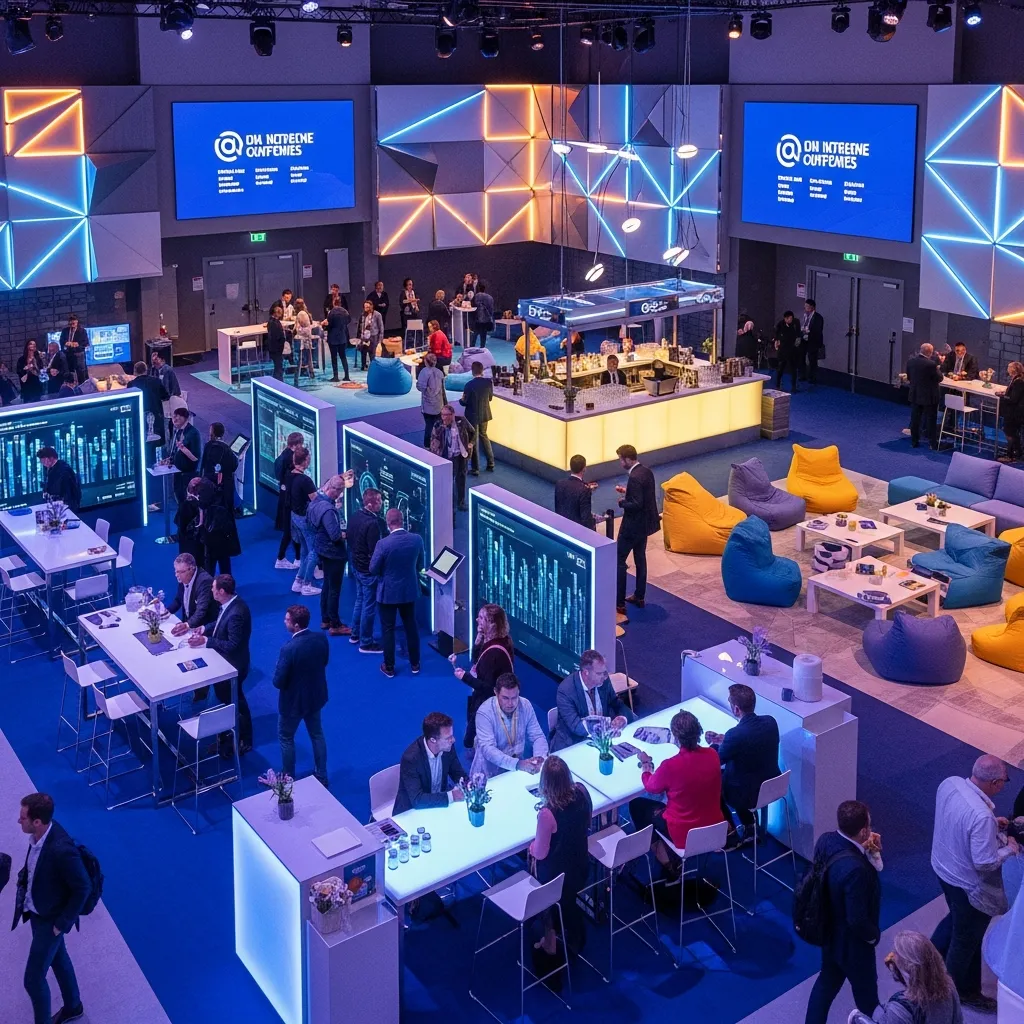 Conference with themed decoration and networking areas