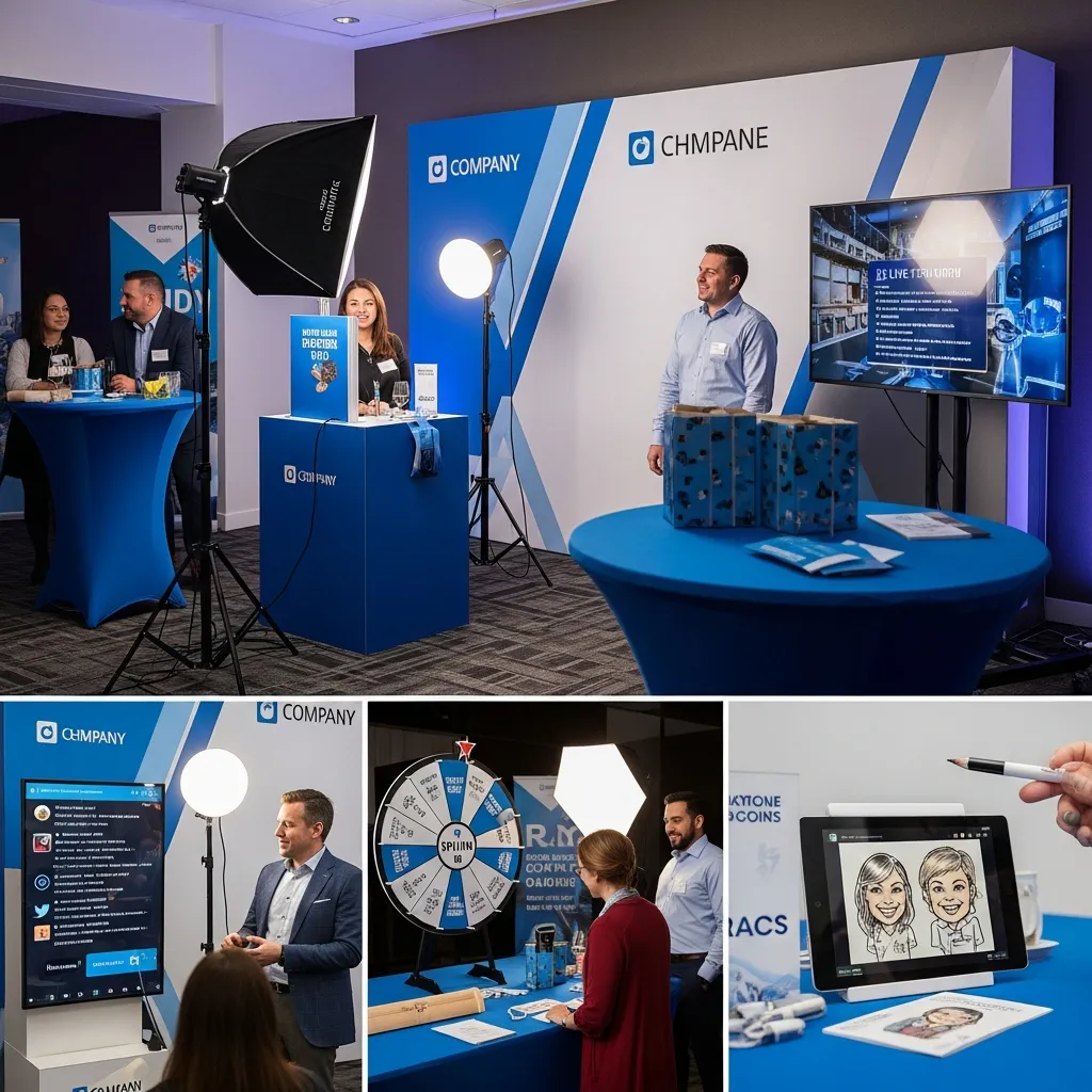 Corporate event with branded photo zone and interactive elements