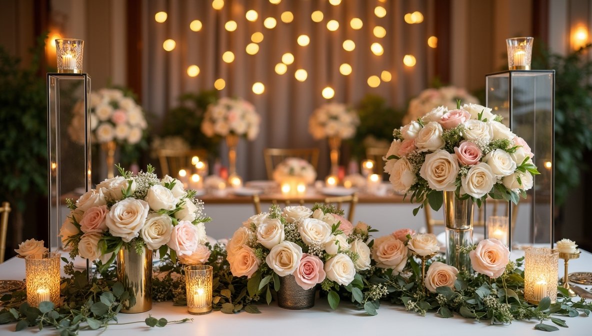 Showcase of premium event decorations and photo zones