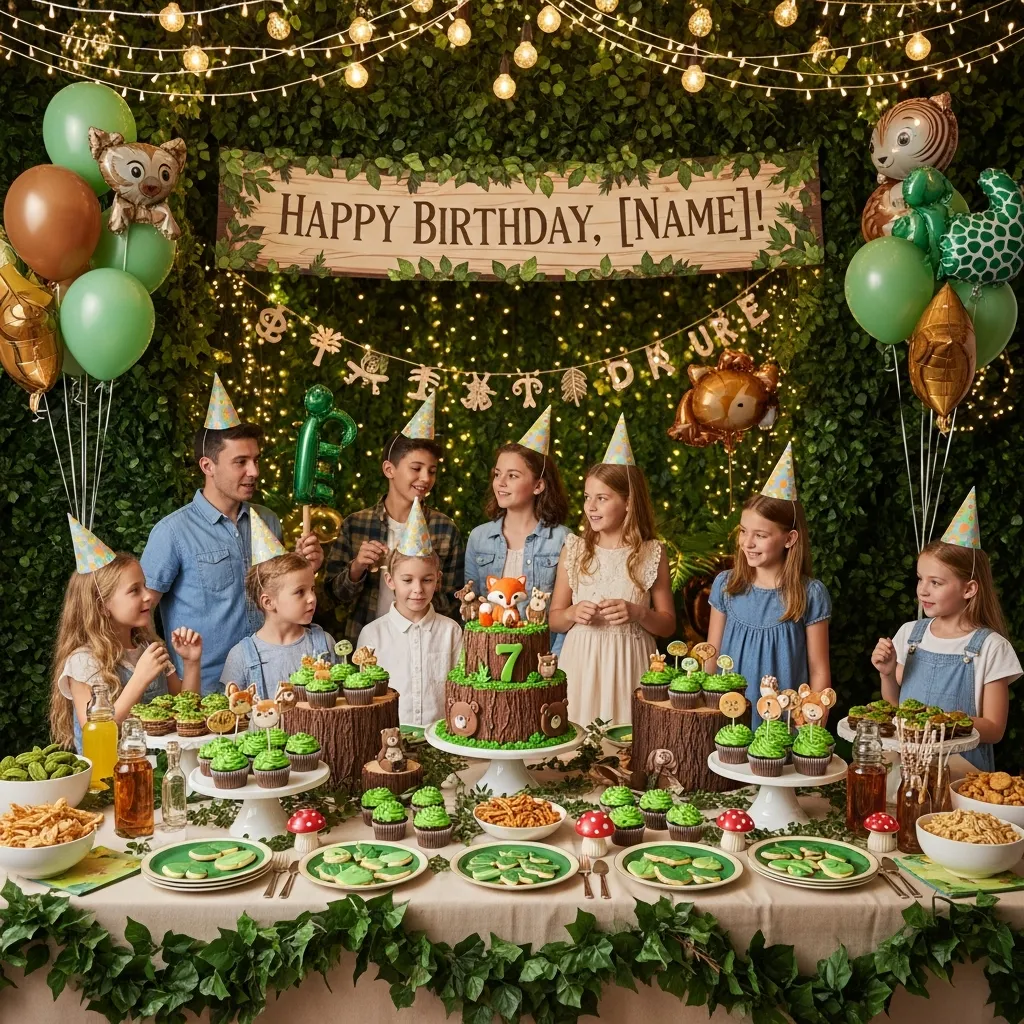 Birthday celebration with customized theme decorations
