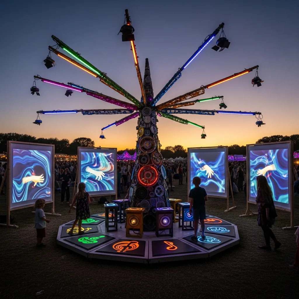 Festival installation with interactive elements
